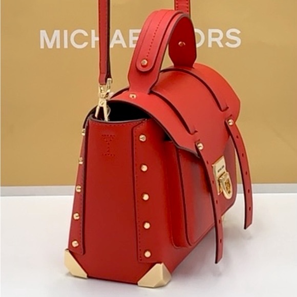 MICHAEL KORS MANHATTAN MEDIUM TOP HANDLE SATCHEL/SHOULDER/CROSSBODY FLAME COLOR - Picture 5 of 14